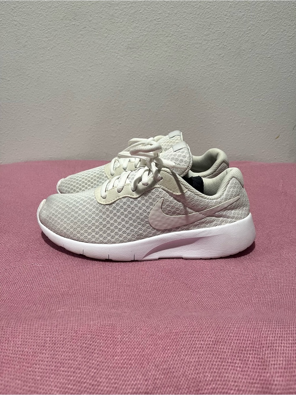 Nike Boy’s Tanjune Triple White Sneakers